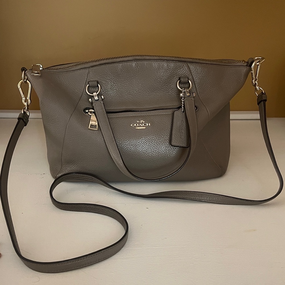 Coach Taupe Leather Satchel